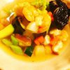 丸ナスの揚げ出し 彩野菜あんかけ